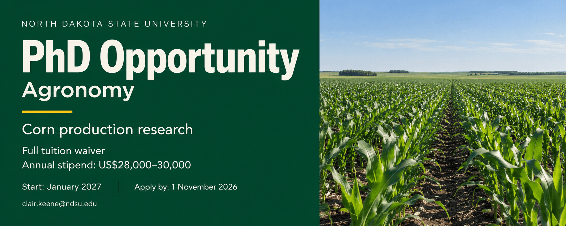 You are currently viewing PhD Opportunity in Agronomy at North Dakota State University